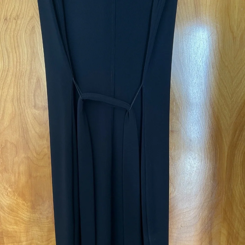 Boston Proper Black Beyond Travel Belted Side Slits Maxi Dress Sz S 6-8 - Picture 10 of 14
